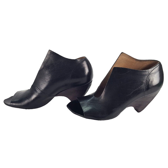 Marsèll Women's Trivellina Heeled Sandal 37, Smooth Black Leather Tapered Heel - Picture 3 of 13